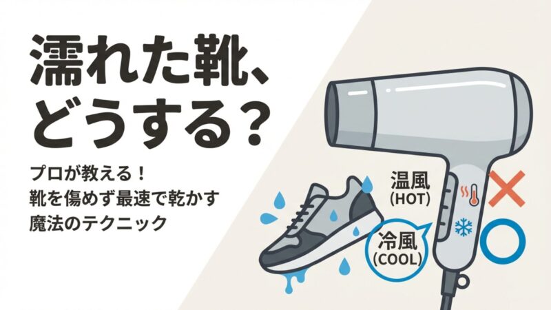 濡れた靴をドライヤーで早く乾かす方法｜素材ごとの注意点も解説 