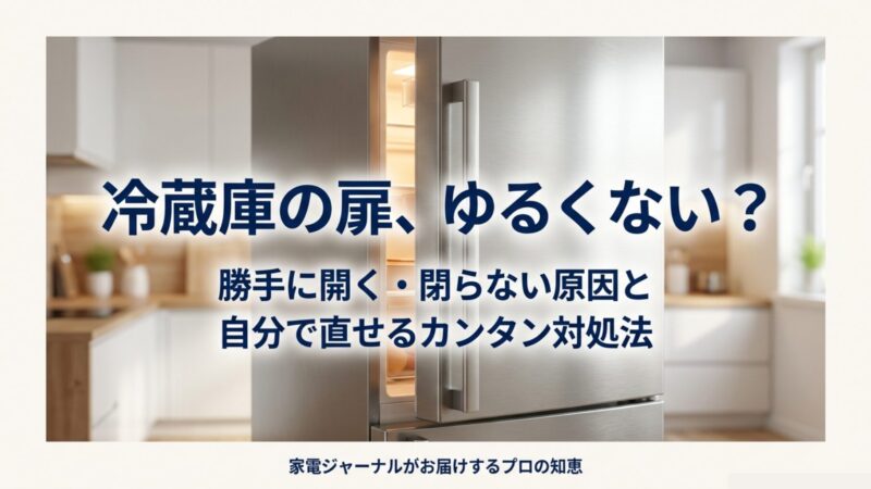 冷蔵庫の扉がゆるい！勝手に開く原因と自分で直す方法を徹底解説 