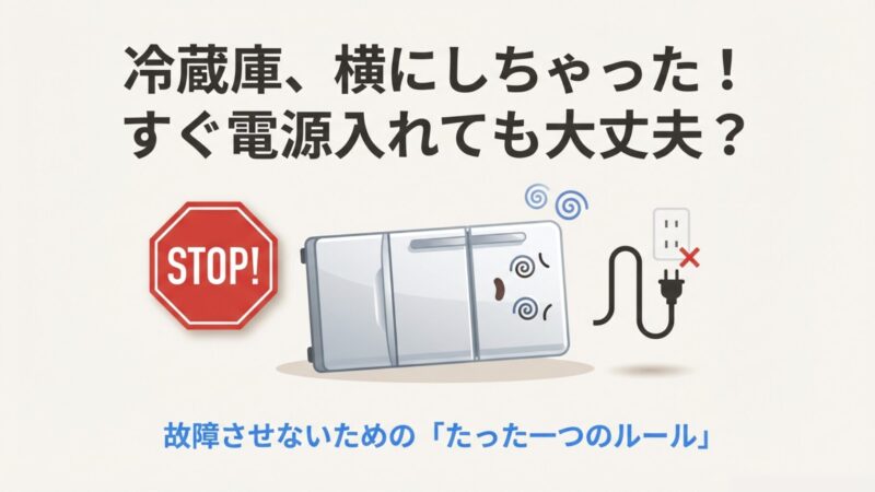 冷蔵庫を横にしたら何時間待つ？故障リスクと対処法を解説 