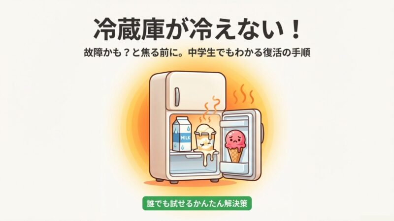冷蔵庫が冷えない！復活させる10分リセット術とプロの買い替え判断 