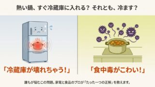 冷蔵庫に熱いまま入れると故障する？プロが教える食中毒対策と電気代 