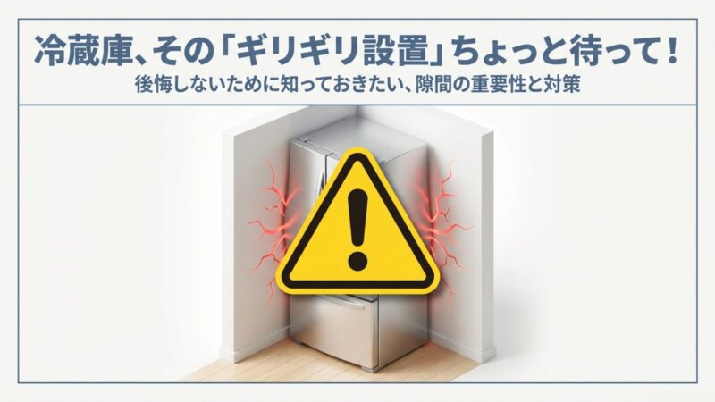 冷蔵庫の設置スペースがギリギリで不具合？最低限の隙間を確保する理由