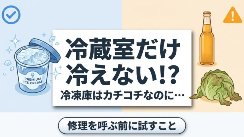 冷蔵庫は冷えないのに冷凍庫は冷える｜原因と修理・買い替え判断 