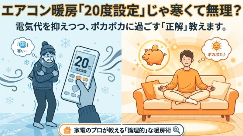 エアコン暖房の設定温度の正解は？電気代を抑えて20度でも快適に