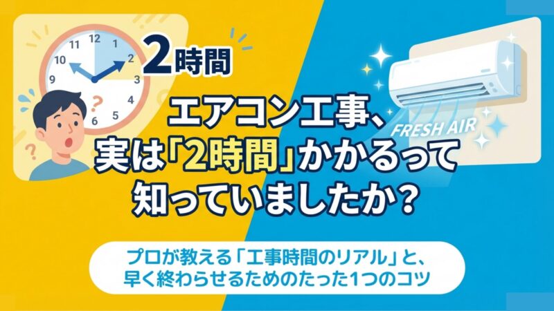 エアコン取付時間は標準90分！工事が長引く7つの原因と時短の裏技 