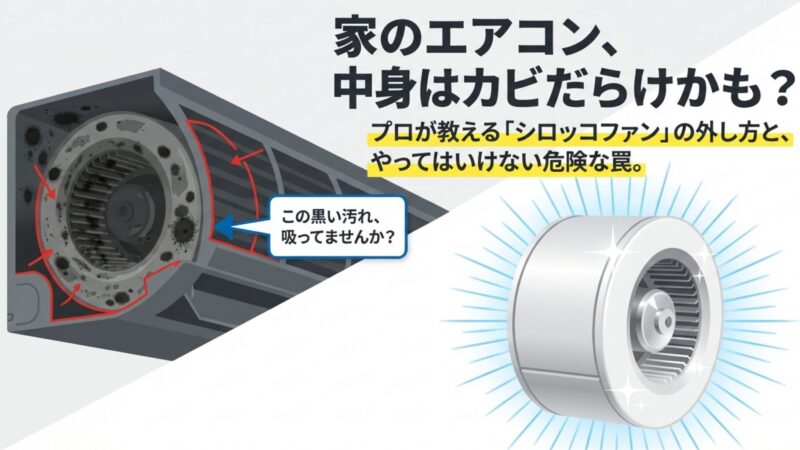 【プロ解説】エアコンのシロッコファンの外し方！全メーカー難易度とリスク