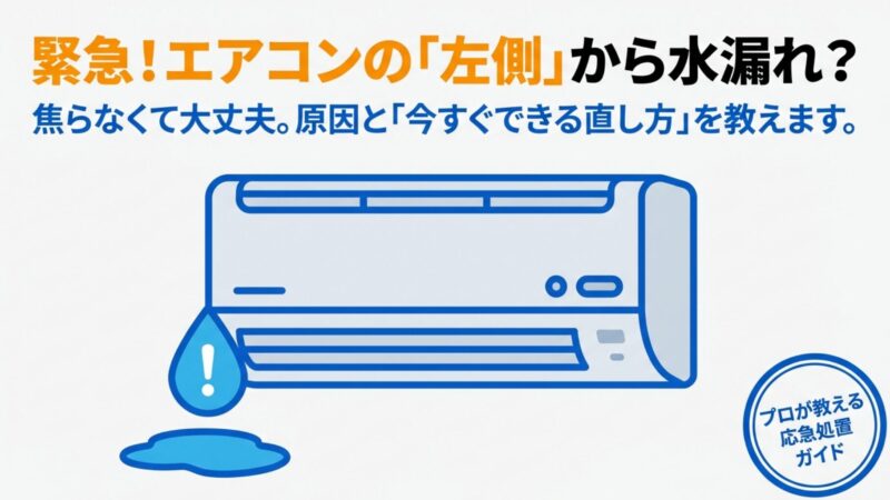 エアコンの水漏れが左側から！？原因と応急処置をプロが解説