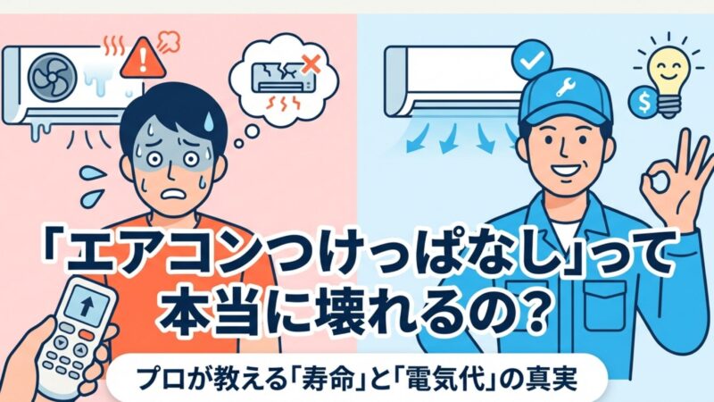 エアコンはつけっぱなしだと壊れる？寿命と電気代の真実をプロが解説