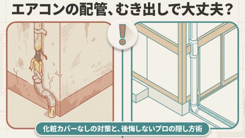 エアコンの化粧カバーなしは後悔する？プロが教える対策と隠し方