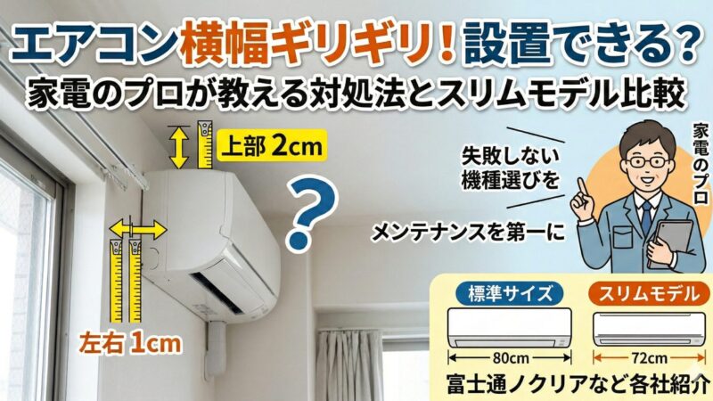 エアコンが横幅ギリギリ！設置できる？対処法を家電のプロが解説