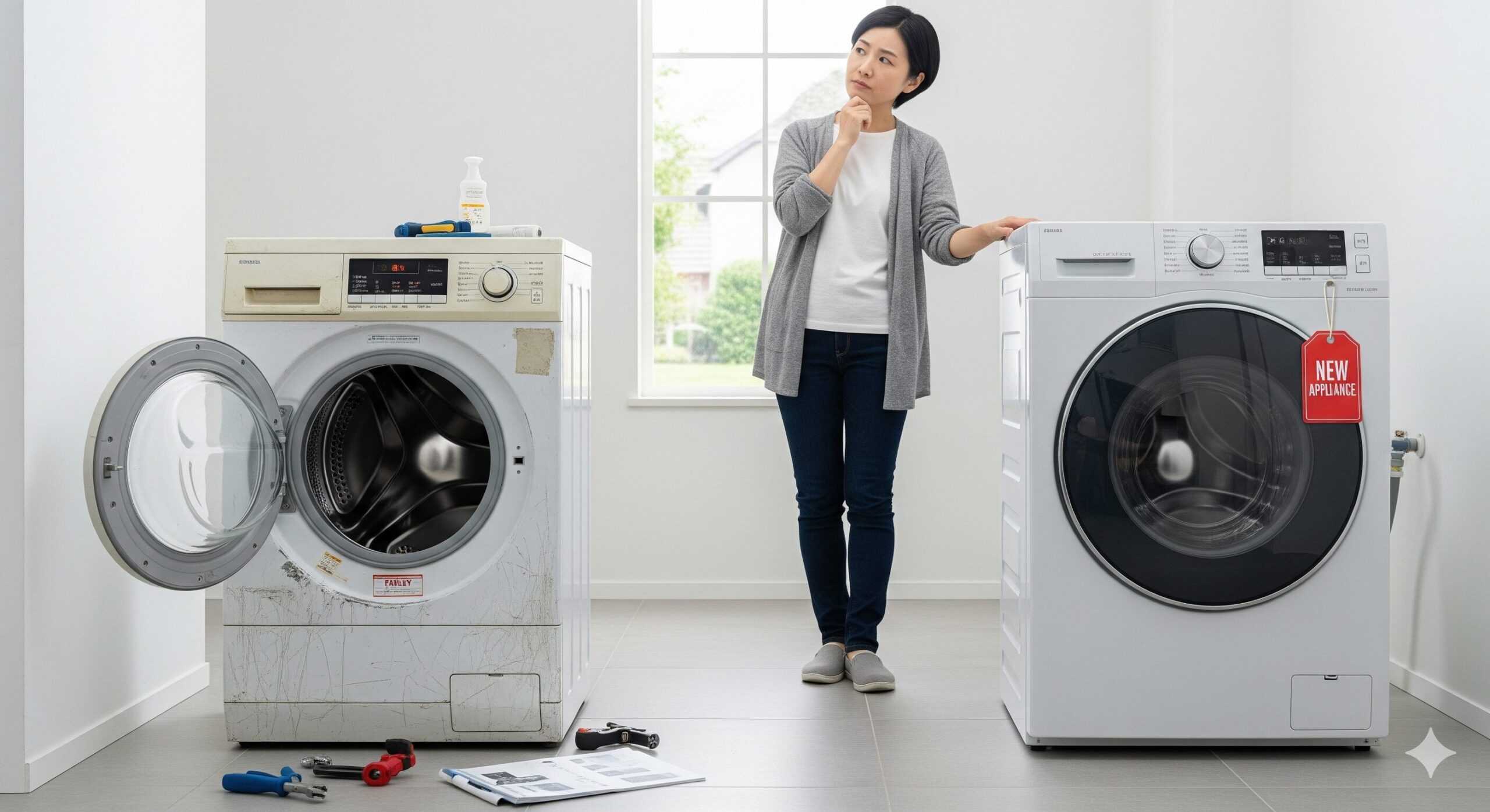買い替え？修理？洗濯機脱水時のガタガタの直し方
