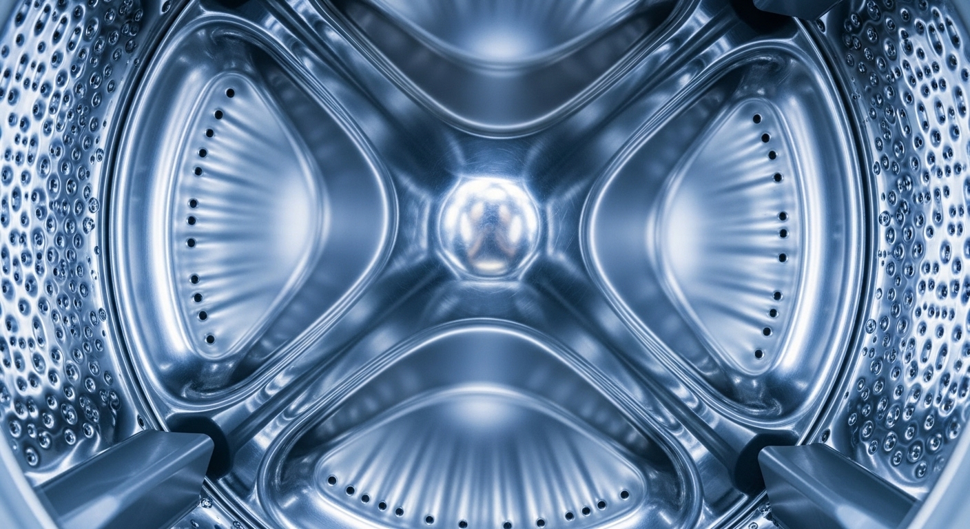 水滴やカビがなく、ピカピカに乾燥して清潔な洗濯槽の内部