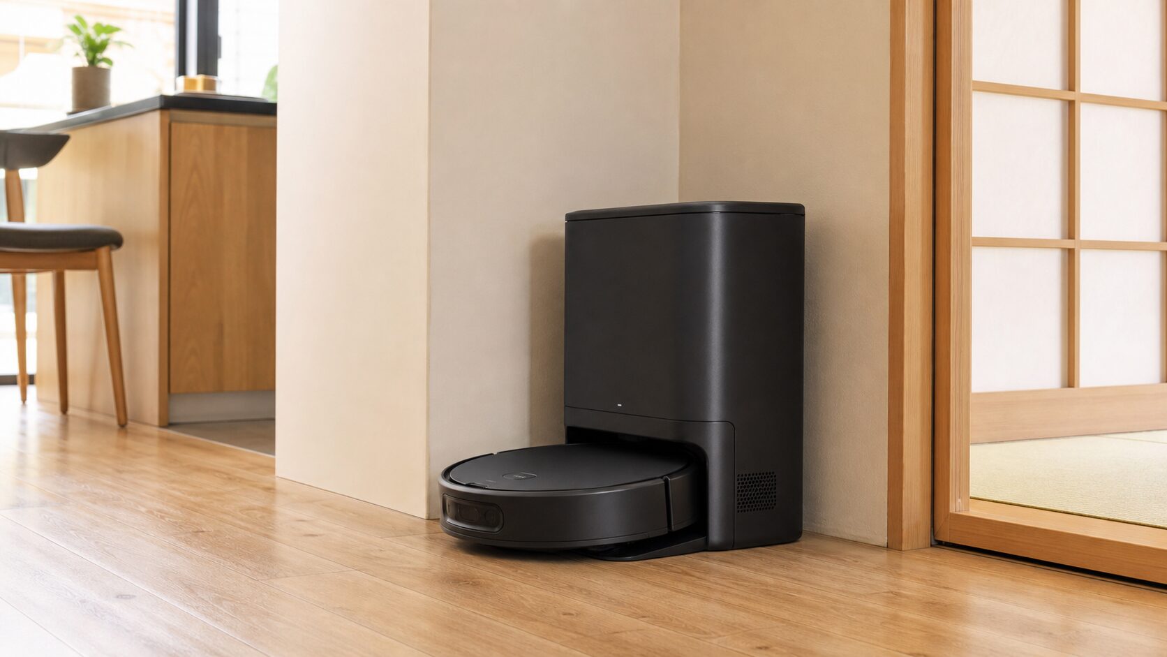 自動ゴミ収集ステーション付きロボット掃除機のイメージ
